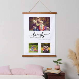 Familienzusammenführung 3 Foto für immer zu einem Wandteppich Mit Holzrahmen