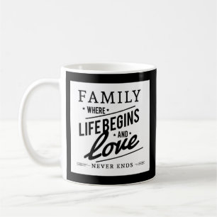 Famille, amour, tasse de café personnalisée de