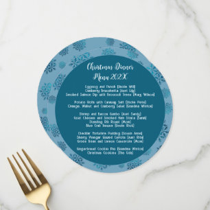 Famille Bleu Dîner de Noël Table ronde Menu Modèle