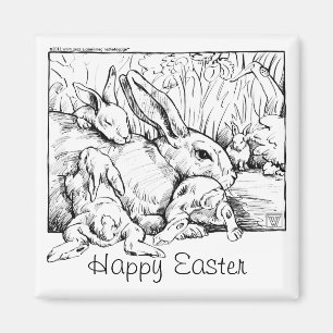 Famille Bunny Joyeux Aimant de Pâques