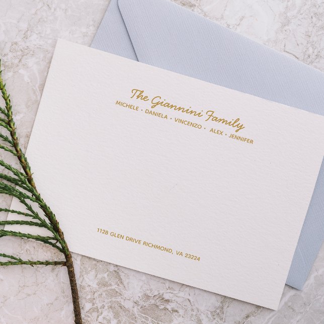 FAMILLE CARTES POUR NOTES Cursive Nom Adresse FAUX (Créateur téléchargé)