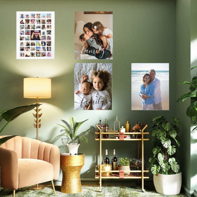 Famille Collage de photos personnalisée (Custom Photograph Collage Family Wall Art Sets from Ricaso. Add own photos to these family prints)