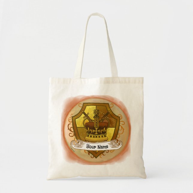 Famille Crest Couronne Nom de famille Sac fourre-t (Devant)