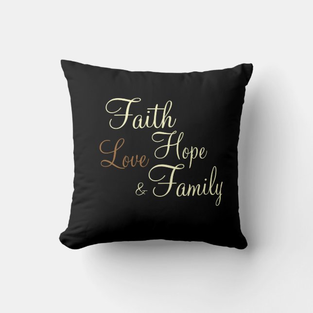 Famille d'amour d'espoir de foi - coussin (Recto)