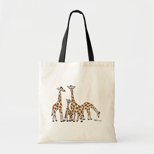 Famille de girafe dans le sac fourre-tout Brown et (Devant)