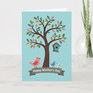 Famille de l'oiseau mère aimante carte