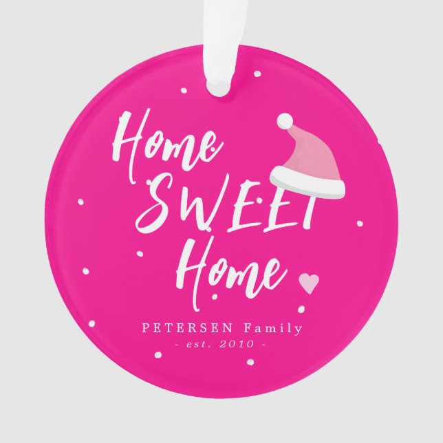 Famille de Noël rose nom de la maison douce maison (devant)