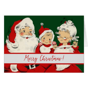 Famille de Père Noël Rétro Milieu de Siècle – Kits