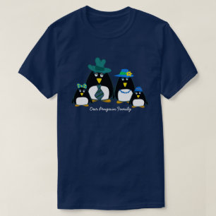Famille de Pingouin amusant de 4 T-shirts de Noël