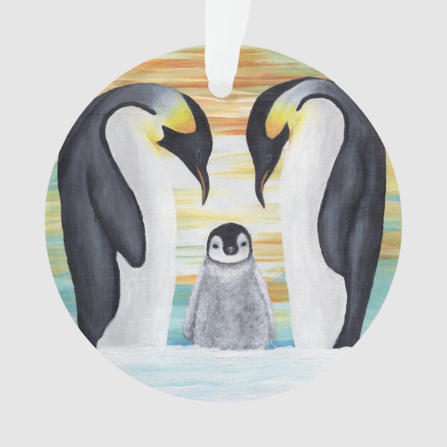 Famille de pingouin avec le pingouin de bébé (devant)
