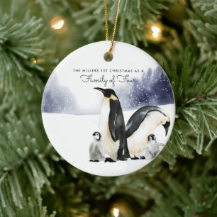 Famille de quatre ornement de Noël personnalisé