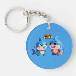Famille de Requin Mignon Personnage de Dessin Anim