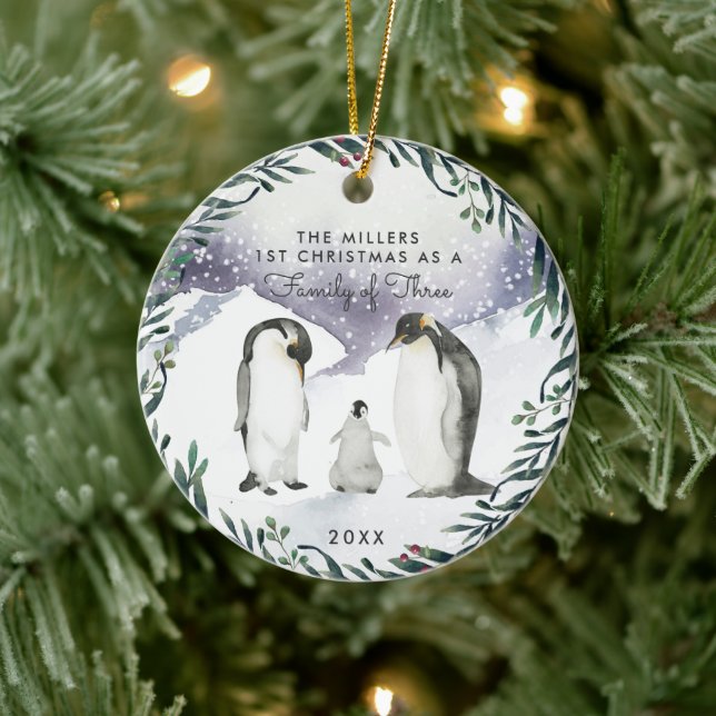 Famille de trois | Premier ornement de Noël (Arbre)