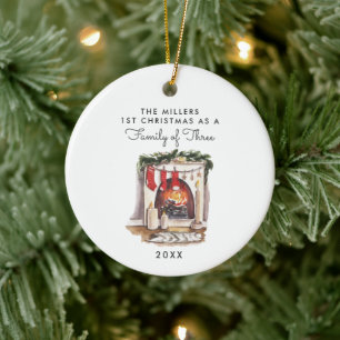 Famille de trois   Premier ornement de Noël