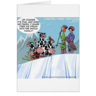 Famille de vache Ski de neige amusant