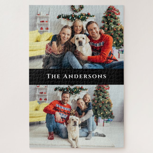 Famille Deux Photo Collage Puzzle (Vertical)