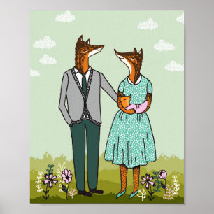 Famille Fox - c'est une affiche bébé fille