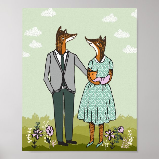 Famille Fox - c'est une affiche bébé fille (Devant)