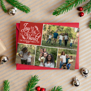 Famille Joyeux Vacances Joyeux Carte photo de Noël