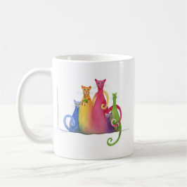 Famille mélangée de 5, tasse d'art d'aquarelle
