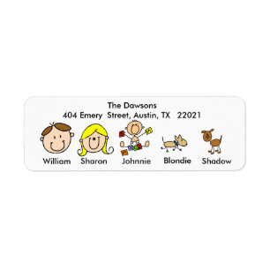 Famille personnalisable avec 2 étiquettes de