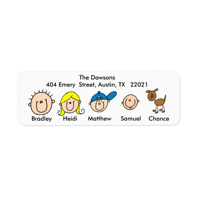 Famille Personnalisable Avec Étiquettes de adresse (Devant)