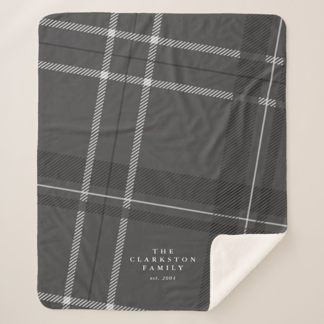 Famille personnalisée en plaid gris (Devant)