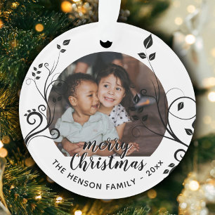 Famille personnalisée Folithe noir Photo de Noël