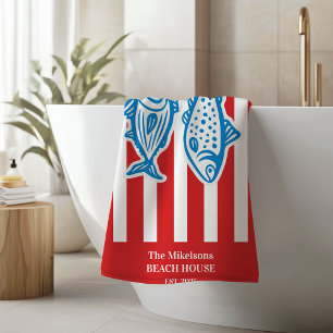 Famille personnalisée Stripes de sardine rouge mar