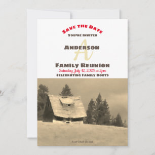 Famille Retrouvailles Old Homestead Invitation Dat