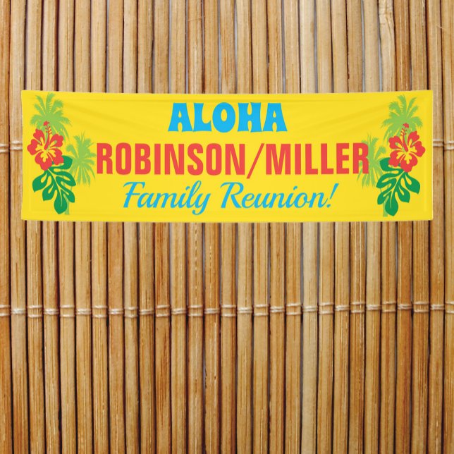 Famille Réunion Aloha Luau Thème Bannière (Créateur téléchargé)