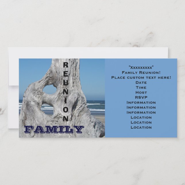 Famille Réunion Invitations Ocean beach Blue Waves (Devant)