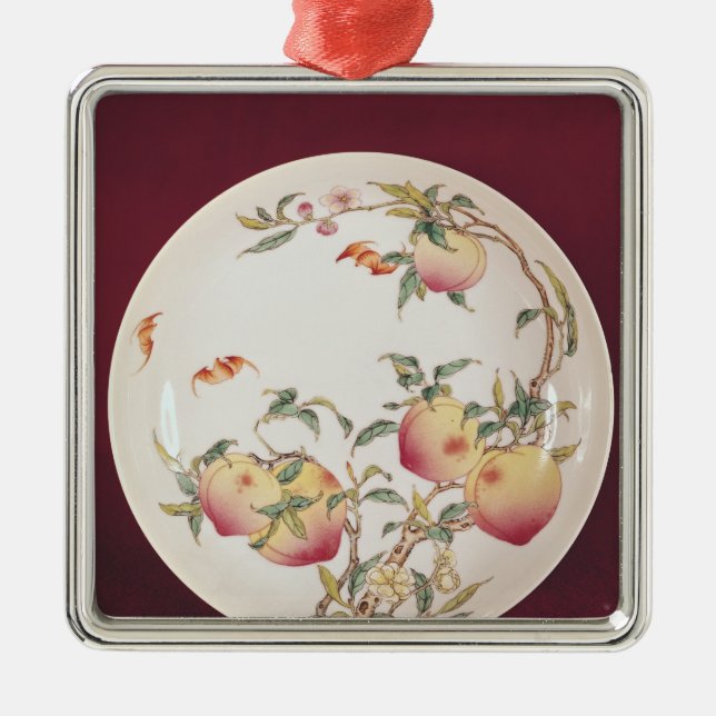 Famille Rosenplatte verziert Silbernes Ornament (Vorne)