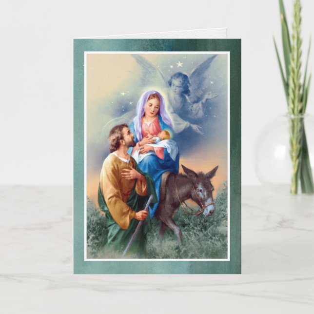 Famille sainte religieuse 2 des cartes de Noël | (Devant)