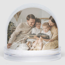 Famille Simple Script Moderne Deux Photos Snow Glo