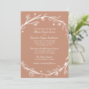 Familles mixtes Faire-part de mariage en terre cui