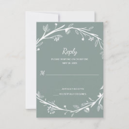 Familles mixtes Green Wreath Wedding RSVP