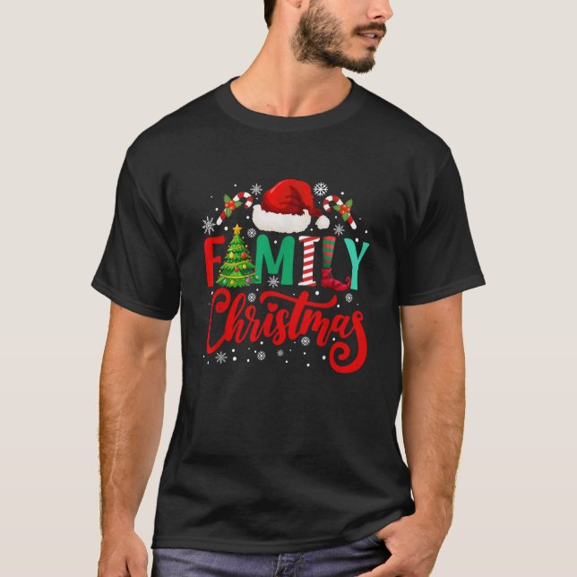 Family 2024 Christmas Squad Matching Pajamas Santa T-Shirt (Vorderseite)