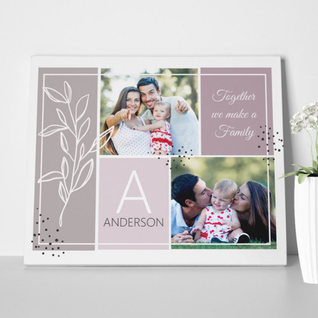 FAMILY 2 Foto Collage Script Modernes Zitat Leinwanddruck (Von Creator hochgeladen)