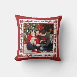 Family 2 Photo Santa Sleigh Ride Christmas  Kissen