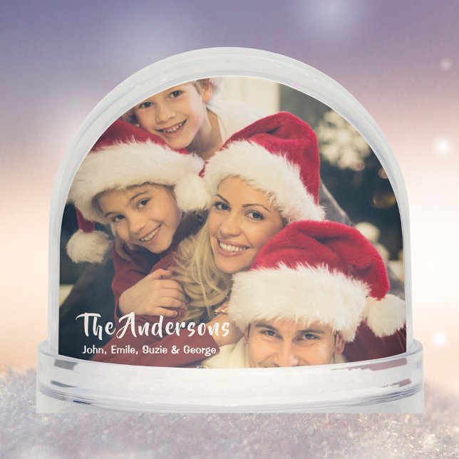  Family 2 Photos Happy Holidays Keepsake Custom Schneekugeln (Von Creator hochgeladen)