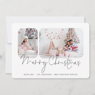 Family 2 Photos Script Joyeux Noël Carte
