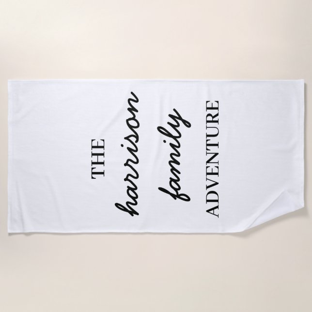 Family Adventures Modern Minimalist Original Style Strandtuch (Vorderseite)