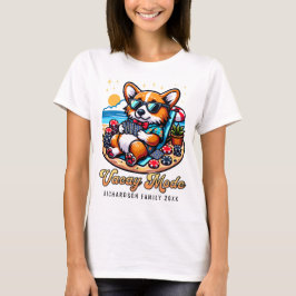 Family Beach Cruise Funny Corgi Sommerurlaub T-Shirt