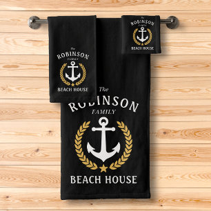 Family Beach House Ancre Gold Laurel Star Black