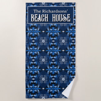 Family Beach House midnight blue  Strandtuch