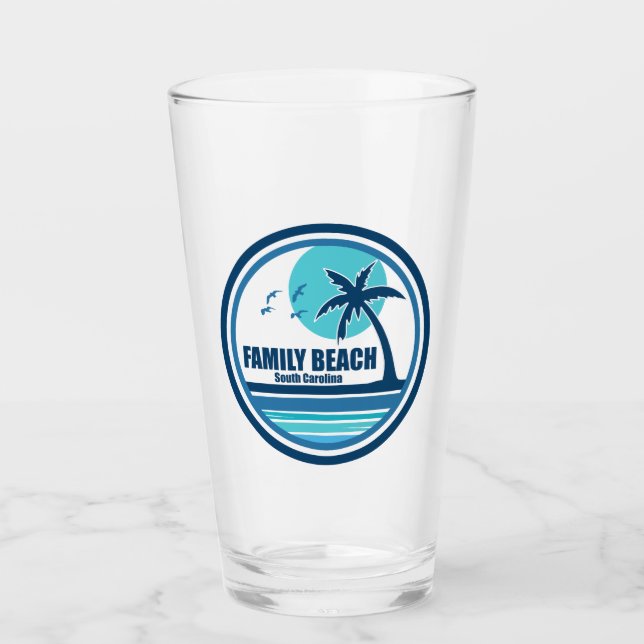Family Beach South Carolina Palm Tree Birds Glas (Vorderseite)