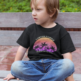 Family Beach Trip Tropical Island Sunset Custom Kleinkind T-shirt