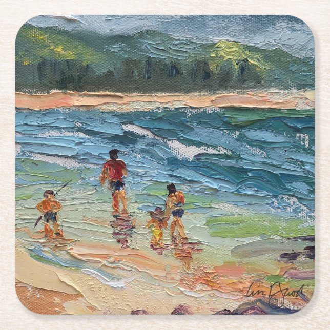 Family Beach Untersetzer von Hawaii (Vorderseite)