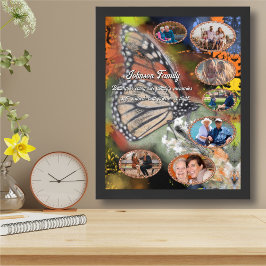 Family Butterfly Photo Collage Art Print Poster